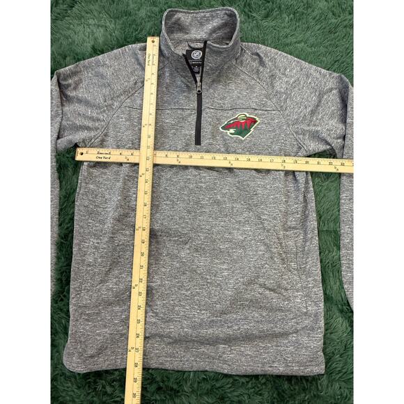 NHL Minnesota Wild Pullover Gray Medium 1/4 Sweatshirt GIII Unisex - Picture 4 of 8
